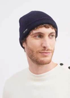 SAINT JAMES Bonnet De Quart Uni - En Pure Laine Vierge (MARINE)