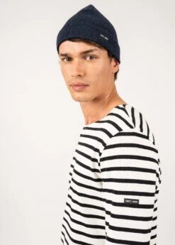 SAINT JAMES Bonnet De Quart Uni - En Pure Laine Vierge (BLEU CHINE)
