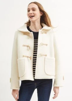 SAINT JAMES Duffle-coat Court Savoie - En Pure Laine Bouillie (BLANC D'HIVER) -Chic Marin Soldes 0146 SAVOIE BLANC D HIVER 02