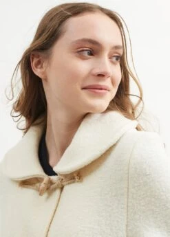 SAINT JAMES Duffle-coat Court Savoie - En Pure Laine Bouillie (BLANC D'HIVER) -Chic Marin Soldes 0146 SAVOIE BLANC D HIVER 03