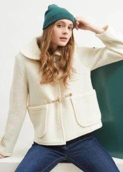 SAINT JAMES Duffle-coat Court Savoie - En Pure Laine Bouillie (BLANC D'HIVER) -Chic Marin Soldes 0146 SAVOIE BLANC D HIVER 04