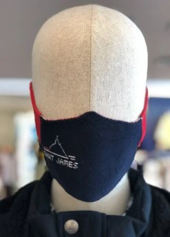 Masque De Protection Visage En Maille De Coton Avec Signature SAINT JAMES (NAVY TSJ)