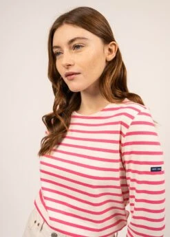 SAINT JAMES Marinière Minquidame - Coupe Droite, En Coton Léger (ECUME/ROSE FLUO) 10 SAINT JAMES Marinière Minquidame - Coupe Droite, En Coton Léger (ECUME/ROSE FLUO) -Chic Marin Soldes 0237 ECUME ROS FLUO 04