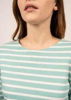 SAINT JAMES Marinière Minquidame - Coupe Droite, En Coton Léger (JADE/ECUME) -Chic Marin Soldes 0237 JADE ECUME 05