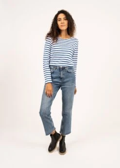 SAINT JAMES Marinière Minquidame - Coupe Droite, En Coton Léger (NEIGE/GITANE) -Chic Marin Soldes 0237 90 E shop BD 6