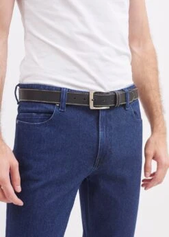 SAINT JAMES Ceinture Bordée - En Cuir (NOIR)