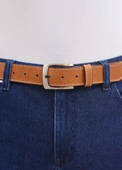 SAINT JAMES Ceinture Bordée - En Cuir (WHISKY) -Chic Marin Soldes 0331 BORDEE WHISKY 08