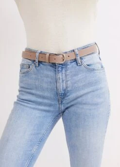 SAINT JAMES Ceinture Fine Détente - En Cuir (TAUPE)