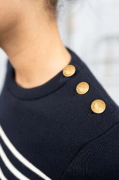 Pull Marin Rayé "Astrolabe" - SAINT JAMES X Marine Nationale (NAVY/ECUME) -Chic Marin Soldes 0438 Navy Ecru Astrolab R3266 20Modifier