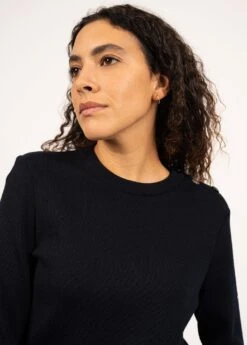 SAINT JAMES Pull Brégançon Bretagne - En Laine, à Coudières Contrastées (NAVY/MULTICO) -Chic Marin Soldes 0467 ME E shop BD 9