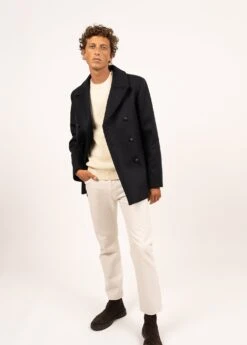 SAINT JAMES Caban Authentique Galion - En Drap De Laine, Fabriqué En France (NAVY)