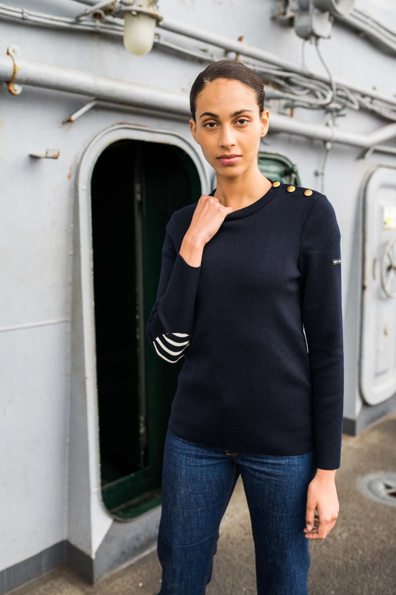 Pull Marin "Cras" - SAINT JAMES X Marine Nationale (NAVY) 3 Pull Marin "Cras" - SAINT JAMES X Marine Nationale (NAVY)