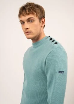 SAINT JAMES Pull Marin Uni Matelot - Coupe Ajustée, En Pure Laine Vierge (JADE) -Chic Marin Soldes 0589 JADE 04