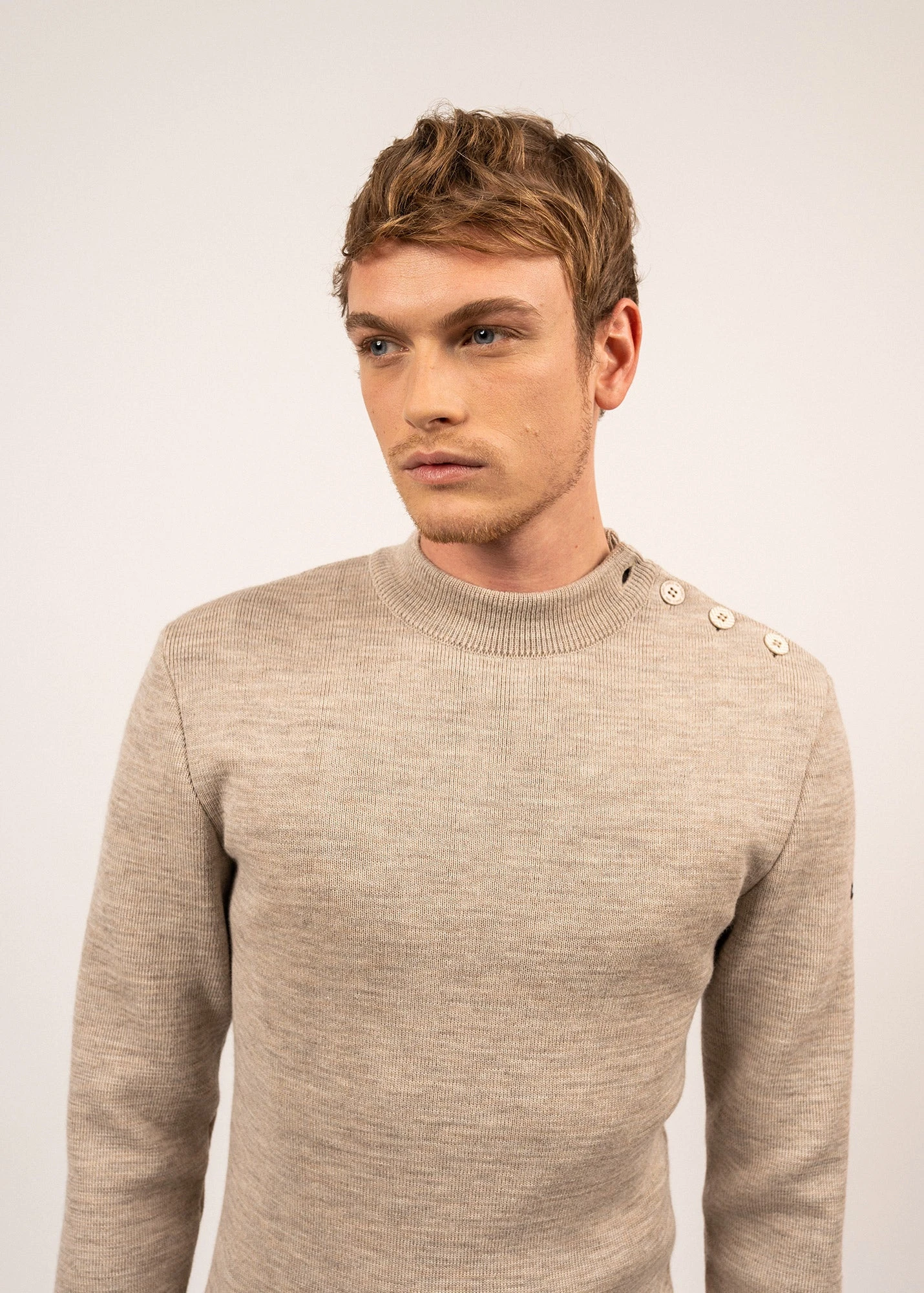 Le Chevron - Pull Marin SAINT JAMES X Le Slip Français En Laine Vierge (BEIGE/ECRU) 6 Le Chevron - Pull Marin SAINT JAMES X Le Slip Français En Laine Vierge (BEIGE/ECRU) - Image 4