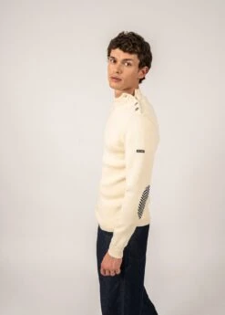 Pull Marin Le Chevron - SAINT JAMES X Le Slip Français En Laine Vierge (ECRU/MARINE)
