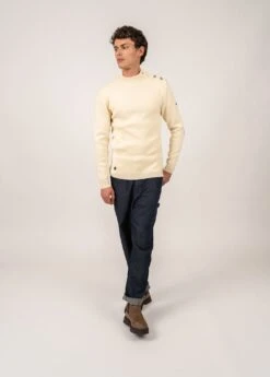 Pull Marin Le Chevron - SAINT JAMES X Le Slip Français En Laine Vierge (ECRU/MARINE) 8 Pull Marin Le Chevron - SAINT JAMES X Le Slip Français En Laine Vierge (ECRU/MARINE) -Chic Marin Soldes 0590 50 ECRU MARINE E shop BD 03