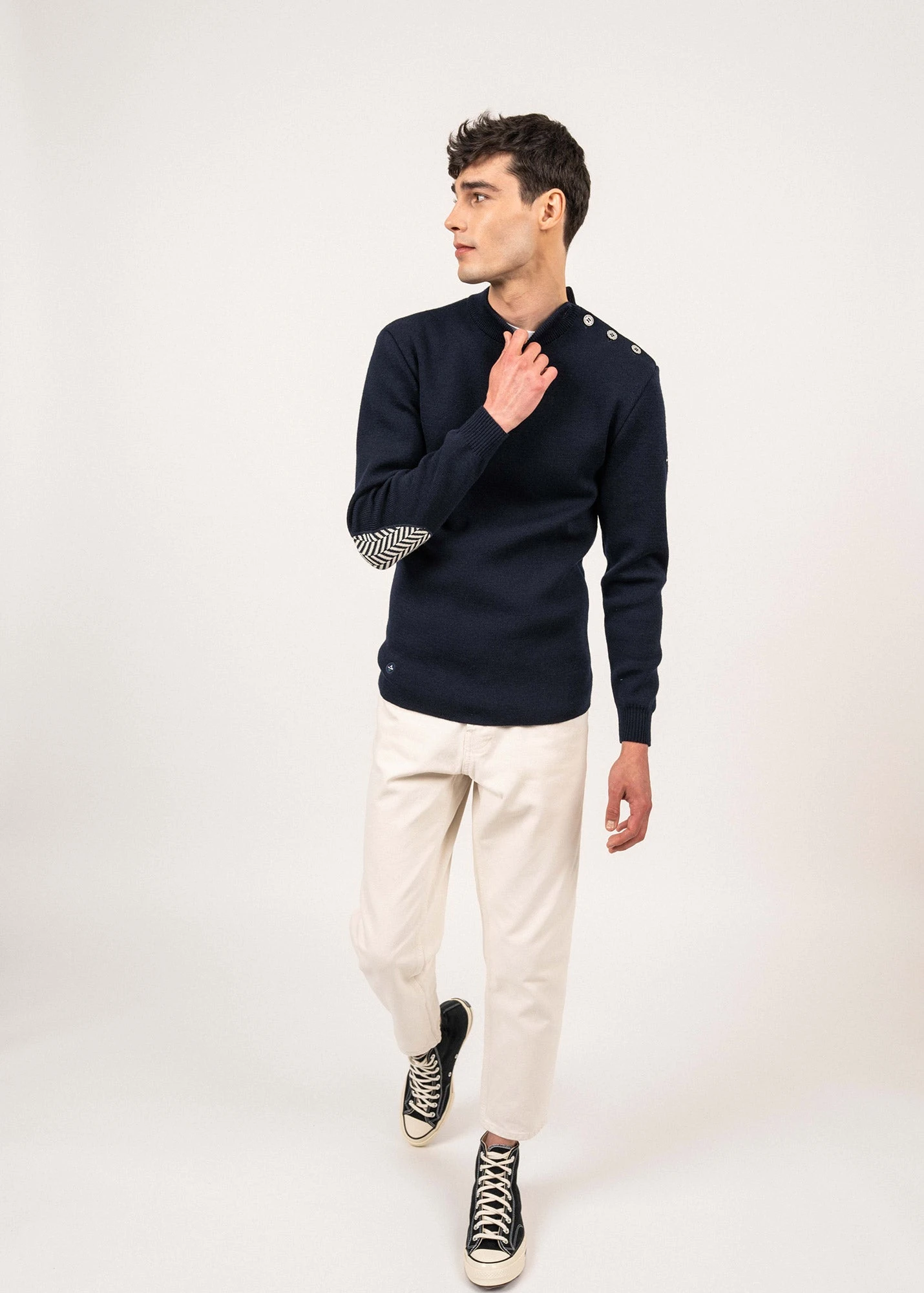 Pull Marin Le Chevron - SAINT JAMES X Le Slip Français En Laine Vierge (MARINE/ECRU) 5 Pull Marin Le Chevron - SAINT JAMES X Le Slip Français En Laine Vierge (MARINE/ECRU) - Image 3