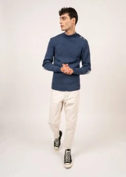 Pull Marin Le Chevron - SAINT JAMES X Le Slip Français En Laine Vierge (JEAN/ECRU)