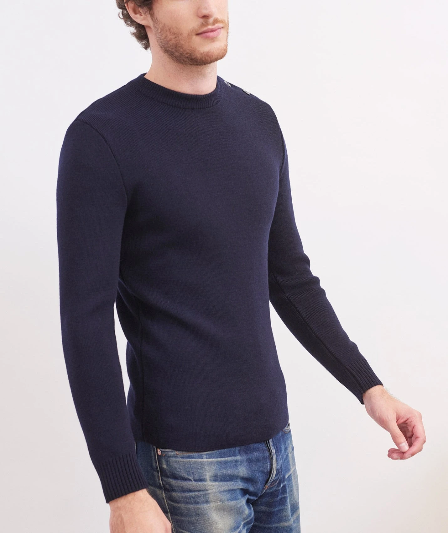 SAINT JAMES Pull Marin Uni Rochefort - Coupe Ajustée, En Laine Mérinos (NAVY) 7 SAINT JAMES Pull Marin Uni Rochefort - Coupe Ajustée, En Laine Mérinos (NAVY) - Image 5