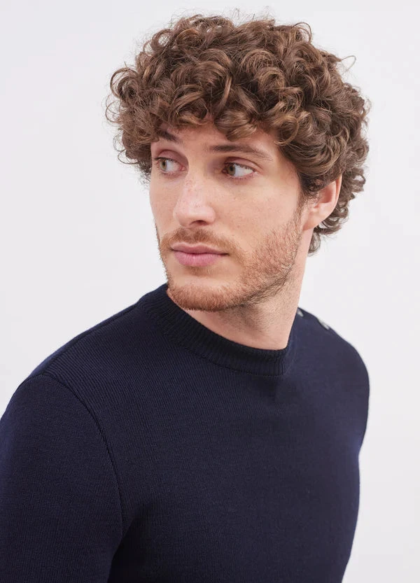 SAINT JAMES Pull Marin Uni Rochefort - Coupe Ajustée, En Laine Mérinos (NAVY) 5 SAINT JAMES Pull Marin Uni Rochefort - Coupe Ajustée, En Laine Mérinos (NAVY) - Image 3