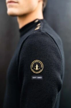 Pull Marin Uni "Compas" - SAINT JAMES X Marine Nationale (NOIR) 8 Pull Marin Uni "Compas" - SAINT JAMES X Marine Nationale (NOIR) -Chic Marin Soldes 0656 Noir Compas5363 20Modifier