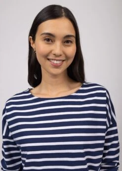 SAINT JAMES Marinière Oversize Minquiers Drop - En Coton Léger (MARINE/NEIGE) -Chic Marin Soldes 0681 FA E shop BD 5