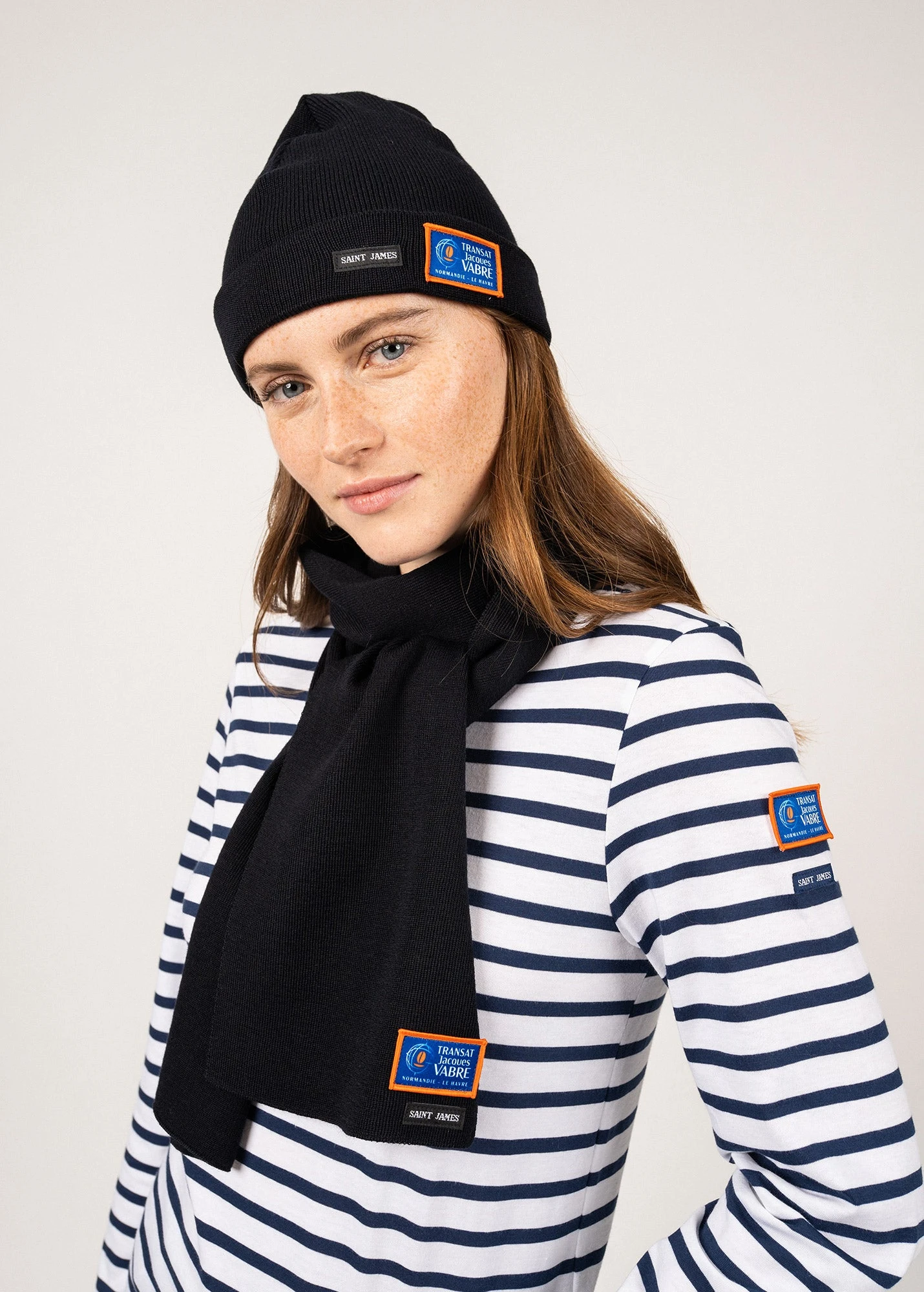 Echarpe Unie En Laine Mélangée - SAINT JAMES X Transat Jacques Vabre (NAVY) 3 Echarpe Unie En Laine Mélangée - SAINT JAMES X Transat Jacques Vabre (NAVY)