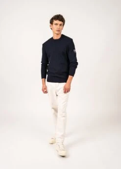 Pull à Coudières Mondovision - SAINT JAMES X Transat Jacques Vabre (NAVY/MULTICO) -Chic Marin Soldes 0722 ME NAVY MULTICO 07