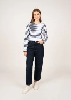 Marinière Classique En Coton Léger - SAINT JAMES X Transat Jacques Vabre (NEIGE/MARINE)