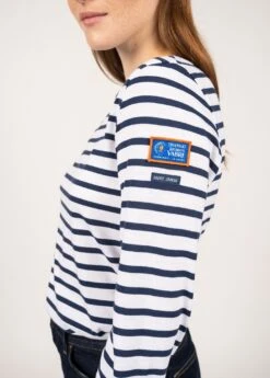 Marinière Classique En Coton Léger - SAINT JAMES X Transat Jacques Vabre (NEIGE/MARINE) -Chic Marin Soldes 0725 88 NEIGE MARINE 06