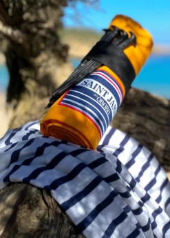 Drap De Plage XXL En Voile De Coton Léger - SAINT JAMES X ÔBABA (TANGO) 9 Drap De Plage XXL En Voile De Coton Léger - SAINT JAMES X ÔBABA (TANGO) -Chic Marin Soldes 0761 TANGO 3