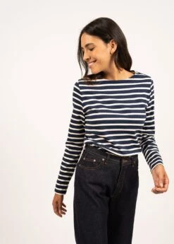 SAINT JAMES Marinière Iconique - En Interlock (MARINE/ECRU) -Chic Marin Soldes 0834 51 E shop BD 6