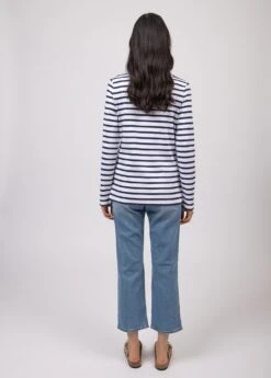 SAINT JAMES Marinière Iconique - En Interlock (NEIGE/MARINE)