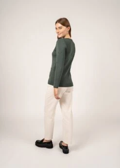 SAINT JAMES Gilet En Laine La Flotte - à Détails De Côtes Et Poches (VEGETAL) -Chic Marin Soldes 0877 WM VEGETAL E Shop BD 02