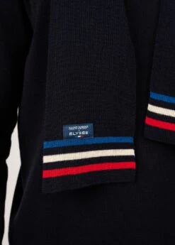 Echarpe Tricolore En Laine - SAINT JAMES X Elysée (MARINE) -Chic Marin Soldes 0909 01 MARINE E shop BD 03