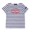 T-shirt Marinière Enfant Patrie - SAINT JAMES X Elysée (NEIGE/MARINE) -Chic Marin Soldes 0913 TEE E PATRIE NEIGE MARINE