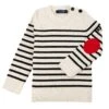 SAINT JAMES Pull Marin Brégançon Enfant - à Coudières Contrastées (ECUME/NAVY/TULIPE) -Chic Marin Soldes 0944 Breganc POP R E modif c91fb312 0cd9 4c81 babc 8cab7a594192