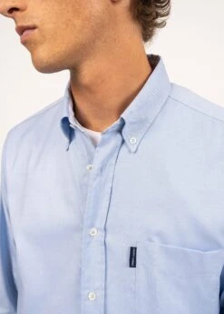 SAINT JAMES Chemise Manches Longues Ambroise - Coupe Droite En Oxford De Coton (CIEL) 11 SAINT JAMES Chemise Manches Longues Ambroise - Coupe Droite En Oxford De Coton (CIEL) -Chic Marin Soldes 0945 06 E shop BD 18