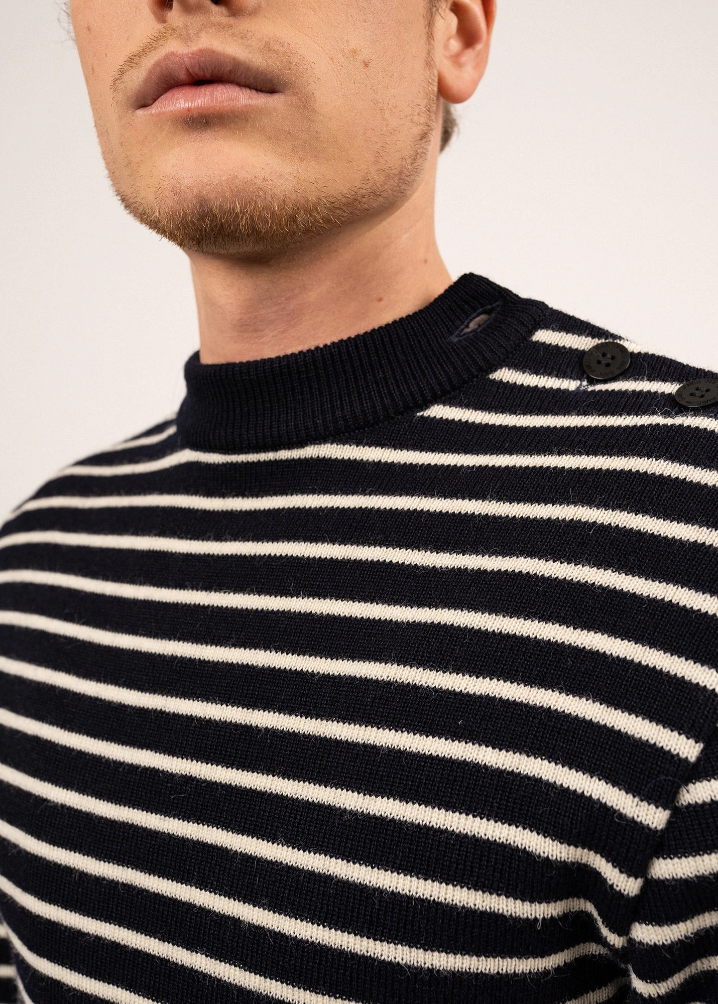 SAINT JAMES Pull Marin Rayé Matelot - à Coudières Contrastées (MARINE/ECRU/ORANGE FLUO) 7 SAINT JAMES Pull Marin Rayé Matelot - à Coudières Contrastées (MARINE/ECRU/ORANGE FLUO) - Image 5