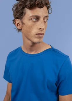 T-shirt En Coton Epaule Tattoo - SAINT JAMES DAHO (BLEU)