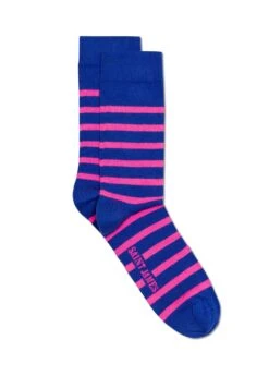 SAINT JAMES Chaussettes Marinières - En Jersey De Coton (GITANE/ROSE FLUO)