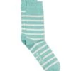 SAINT JAMES Chaussettes Marinières - En Jersey De Coton (JADE/ECUME) -Chic Marin Soldes 1194 JADE ECUME 2