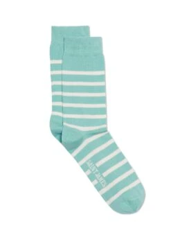 SAINT JAMES Chaussettes Marinières - En Jersey De Coton (JADE/ECUME)