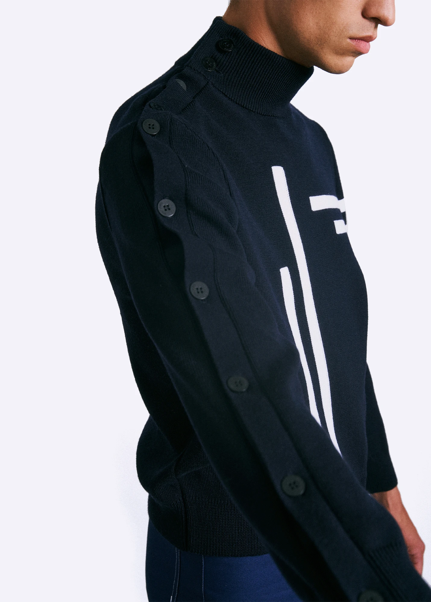 Pull Marin Oscar à Col Montant - SAINT JAMES X BALLORIN (NAVY/ECUME) 5 Pull Marin Oscar à Col Montant - SAINT JAMES X BALLORIN (NAVY/ECUME) - Image 3