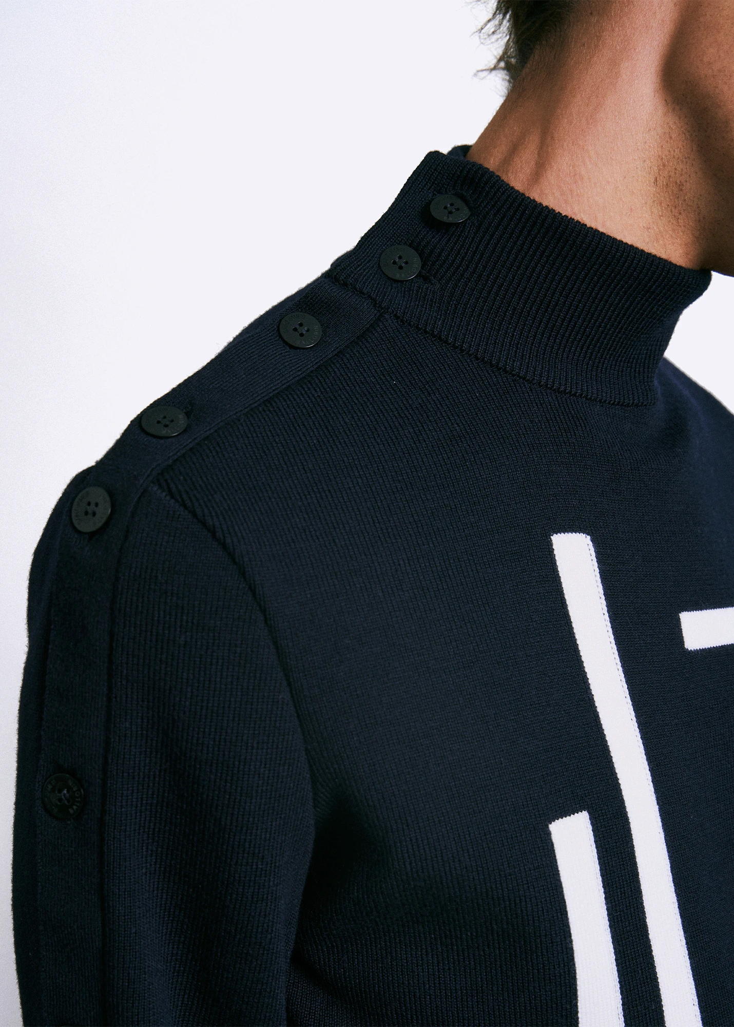 Pull Marin Oscar à Col Montant - SAINT JAMES X BALLORIN (NAVY/ECUME) 9 Pull Marin Oscar à Col Montant - SAINT JAMES X BALLORIN (NAVY/ECUME) - Image 7