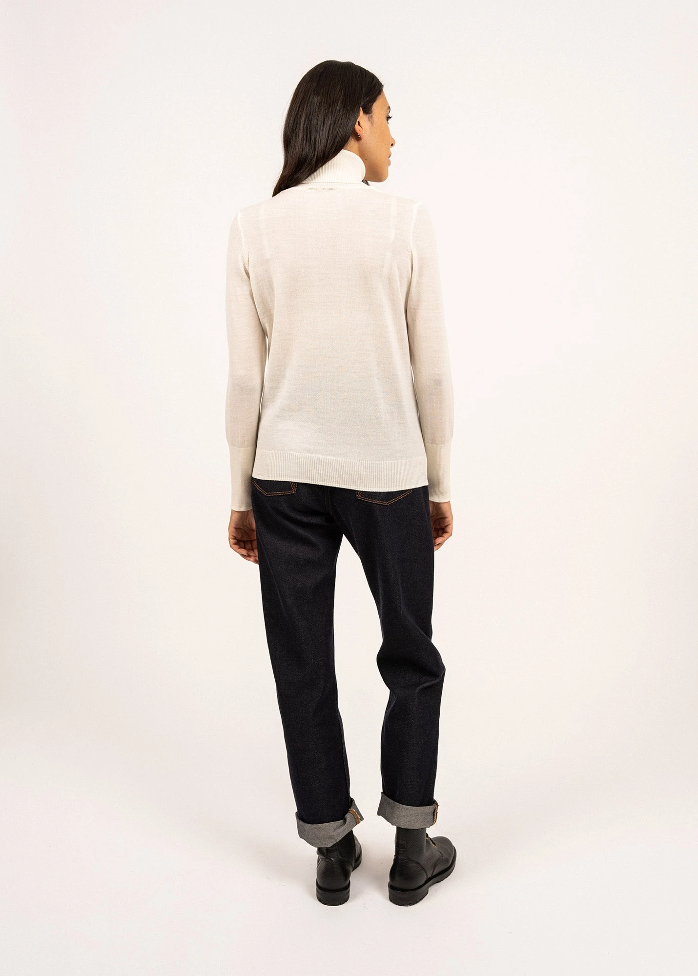 SAINT JAMES Sous-pull Col Roulé Modène - En Jersey De Laine (BLANC D'HIVER) 4 SAINT JAMES Sous-pull Col Roulé Modène - En Jersey De Laine (BLANC D'HIVER) - Image 2