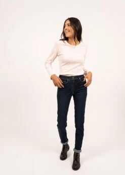 SAINT JAMES Jean Taille Haute Mimosa Denim - Coupe Slim (JEAN)