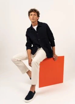 SAINT JAMES Veste Boutonnée Cork - En Maille Marine (MARINE)