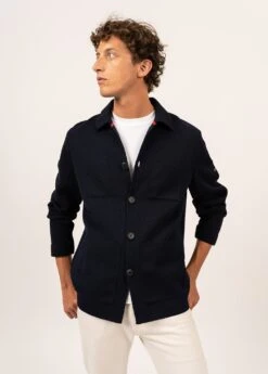 SAINT JAMES Veste Boutonnée Cork - En Maille Marine (MARINE) -Chic Marin Soldes 1326 01 E shop BD 3