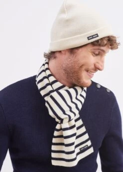 SAINT JAMES Echarpe Rayée Scarf - En Pure Laine Vierge (ECRU/MARINE) 9 SAINT JAMES Echarpe Rayée Scarf - En Pure Laine Vierge (ECRU/MARINE) -Chic Marin Soldes 1409 ECRU MARINE E shop BD 1